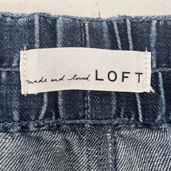 LOFT Women's Dark Denim Cotton Linen Blend Pull On Shorts Size 26 / 2 - Picture 3 of 11